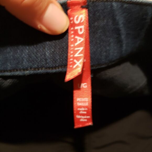 SPANX Blue Pull on Skinny Jeggings Pants Womens Size Large Jeans Stretch Classic - Picture 6 of 11